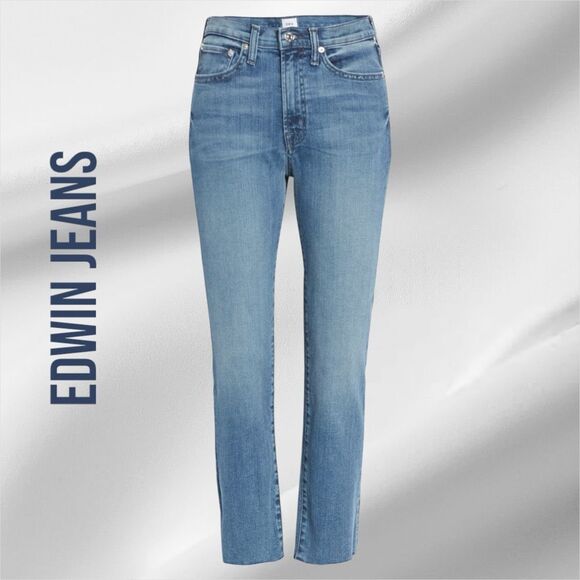 EDWIN ANTHROPOLOGIE Women’s Bree Jeans in the Size 27 in Azure Color - Picture 6 of 10
